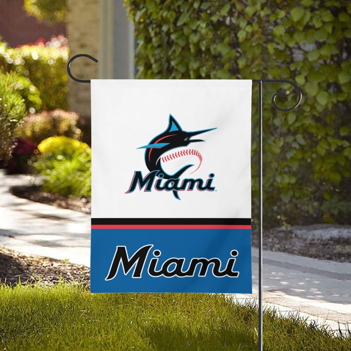Miami Marlins Double-Sided Garden Flag 001 (Pls check description for details)